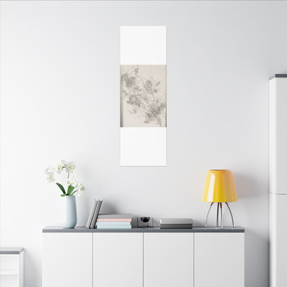 Shadow Play Spring Canvas Art | Dark Japandi Sophisticated Design