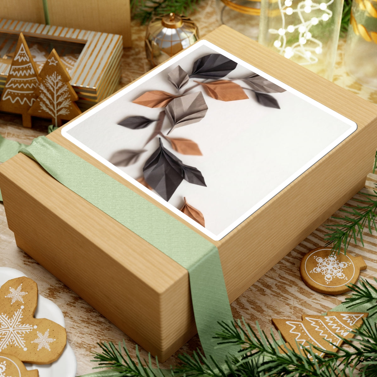 Paper Fold Minimal Line Sticker | Warm Japandi Art Art Print
