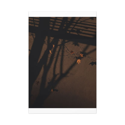 Shadow Play Autumn Canvas Art | Dark Japandi Luxurious Design