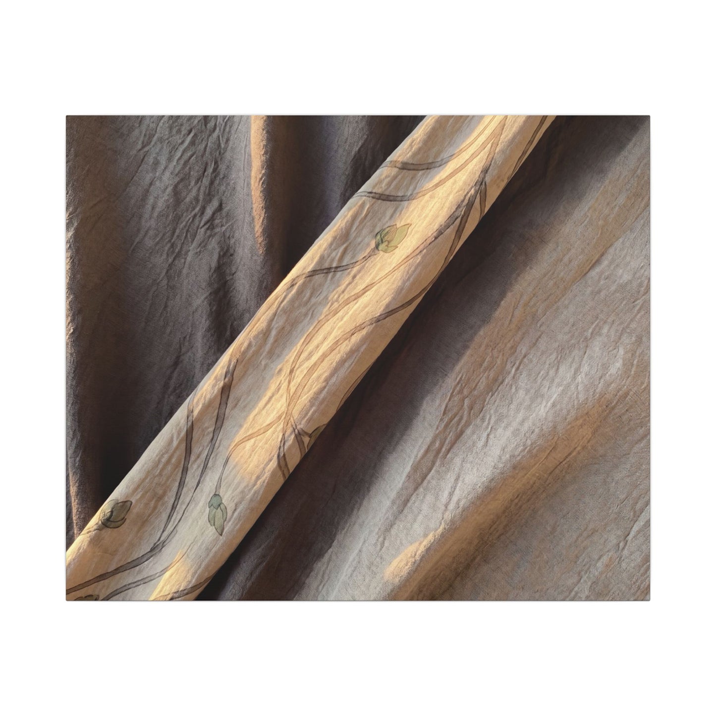Warm Silk Drape Canvas Art - Japanese Pattern Japandi
