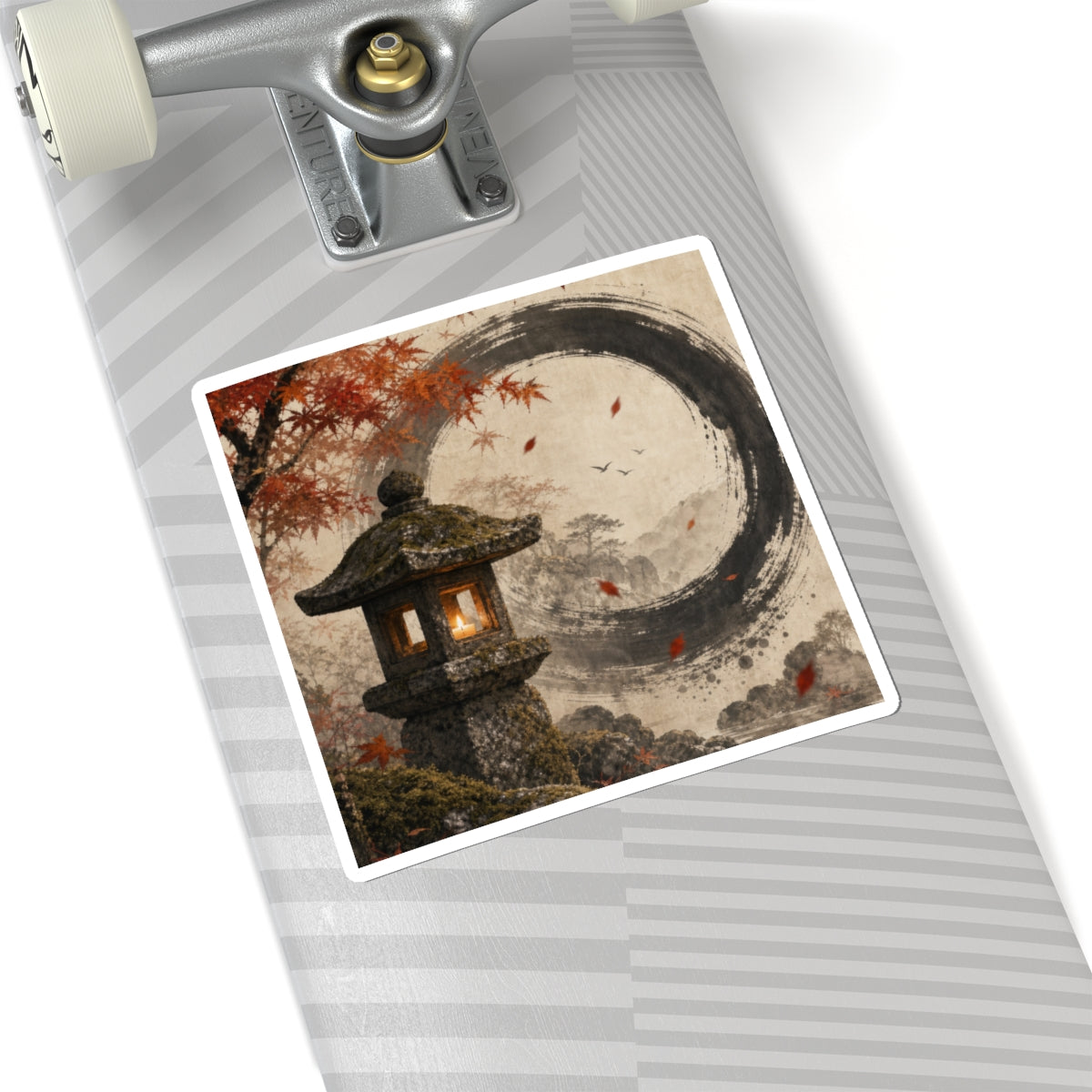 Stone Lantern Autumn Sticker | Zen Serene Design