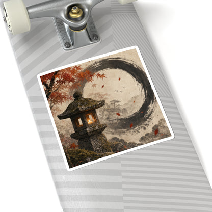 Stone Lantern Autumn Sticker | Zen Serene Design