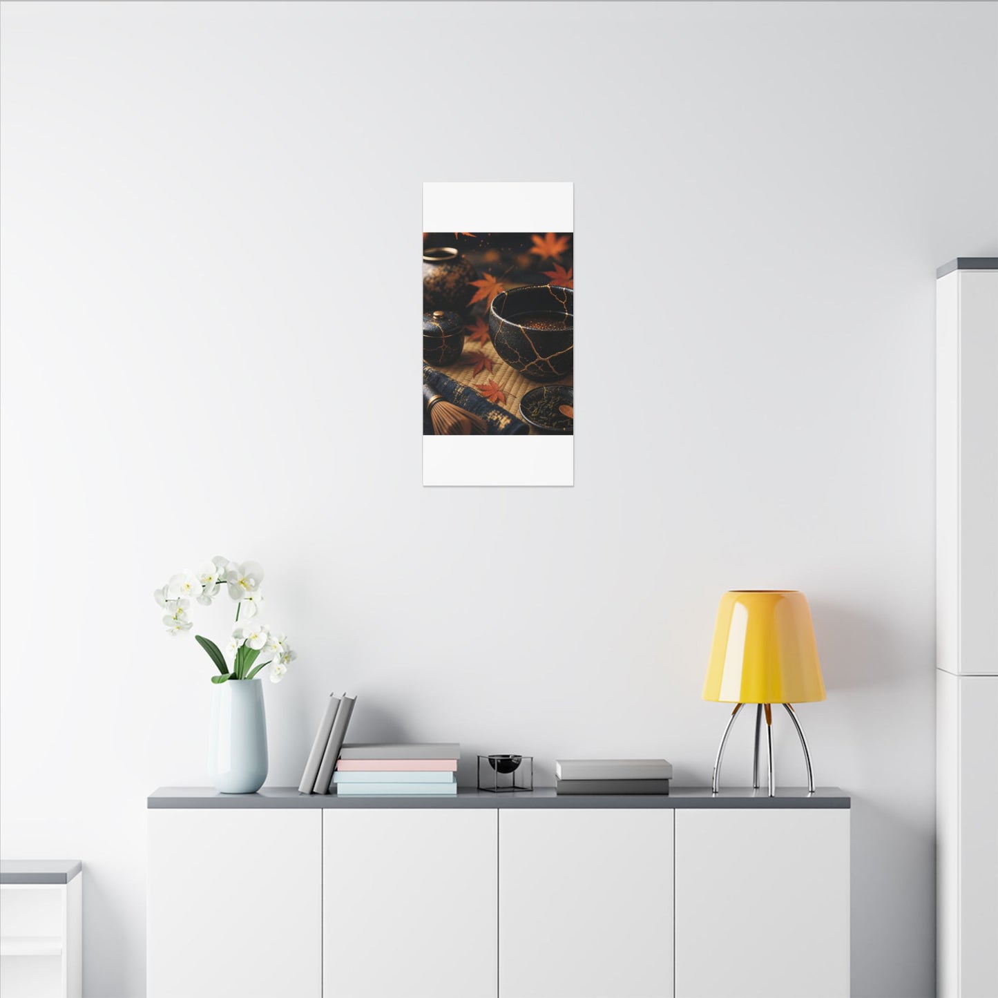 Seijaku Tea Ceremony Canvas Art - Kintsugi Gold Repair