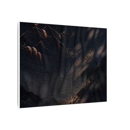 Atmospheric Silk Drape Canvas Art - Charcoal Ink Dark Japandi