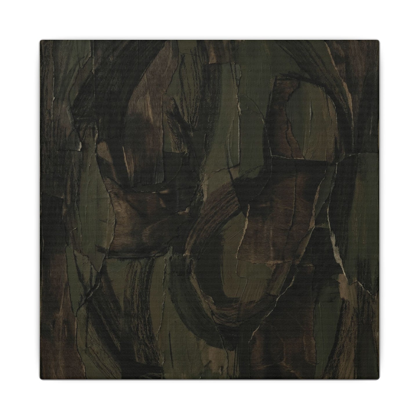 Mixed Media Dark Japandi Textured Canvas Art