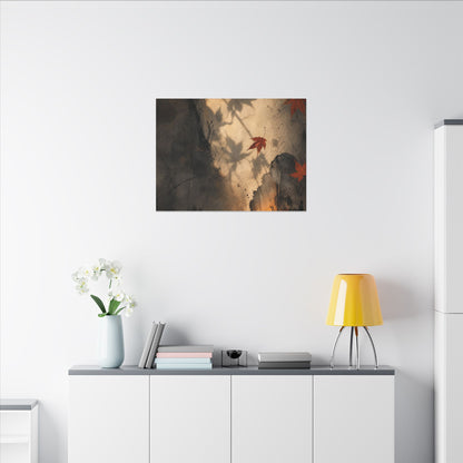 Shadow Play Texture Canvas Art | Neutral Japandi Art