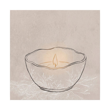 Ceramic Bowl Minimal Line Canvas Art | Neutral Japandi Art