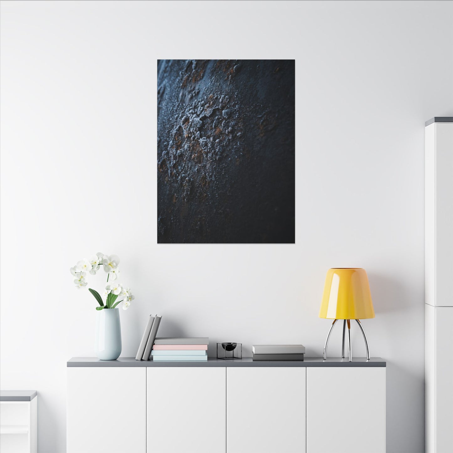 Rust Patina Canvas Art | Winter Dark Japandi Shadow Zen Art