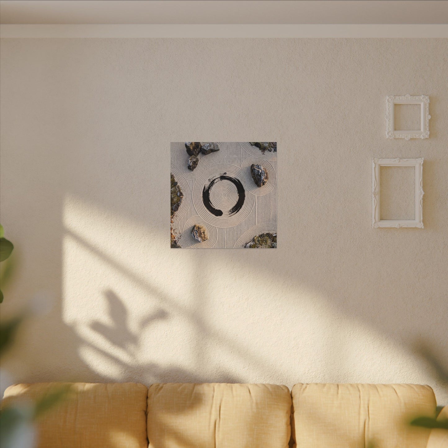 Rock Garden Canvas Art | Winter Zen Enso Art