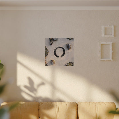 Rock Garden Canvas Art | Winter Zen Enso Art