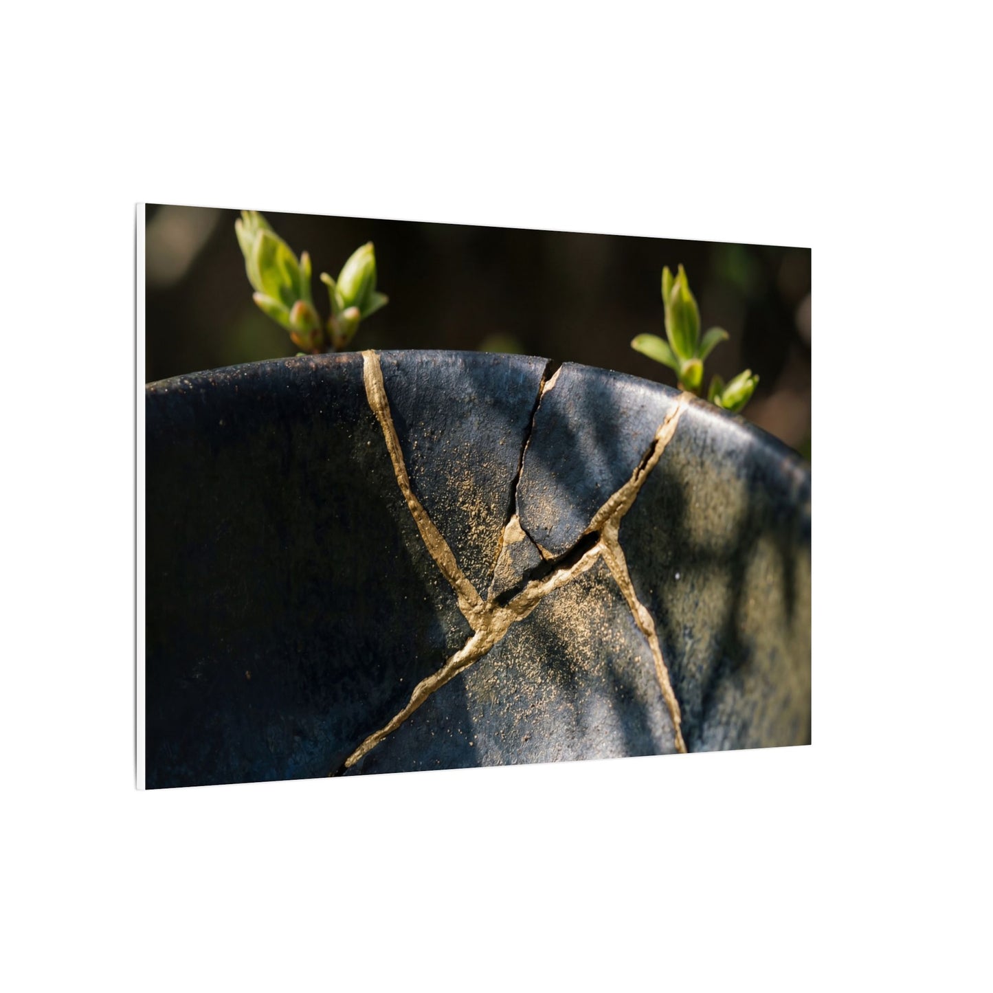 Seijaku Broken Pottery Canvas Art - Dark Japandi Shadow Zen
