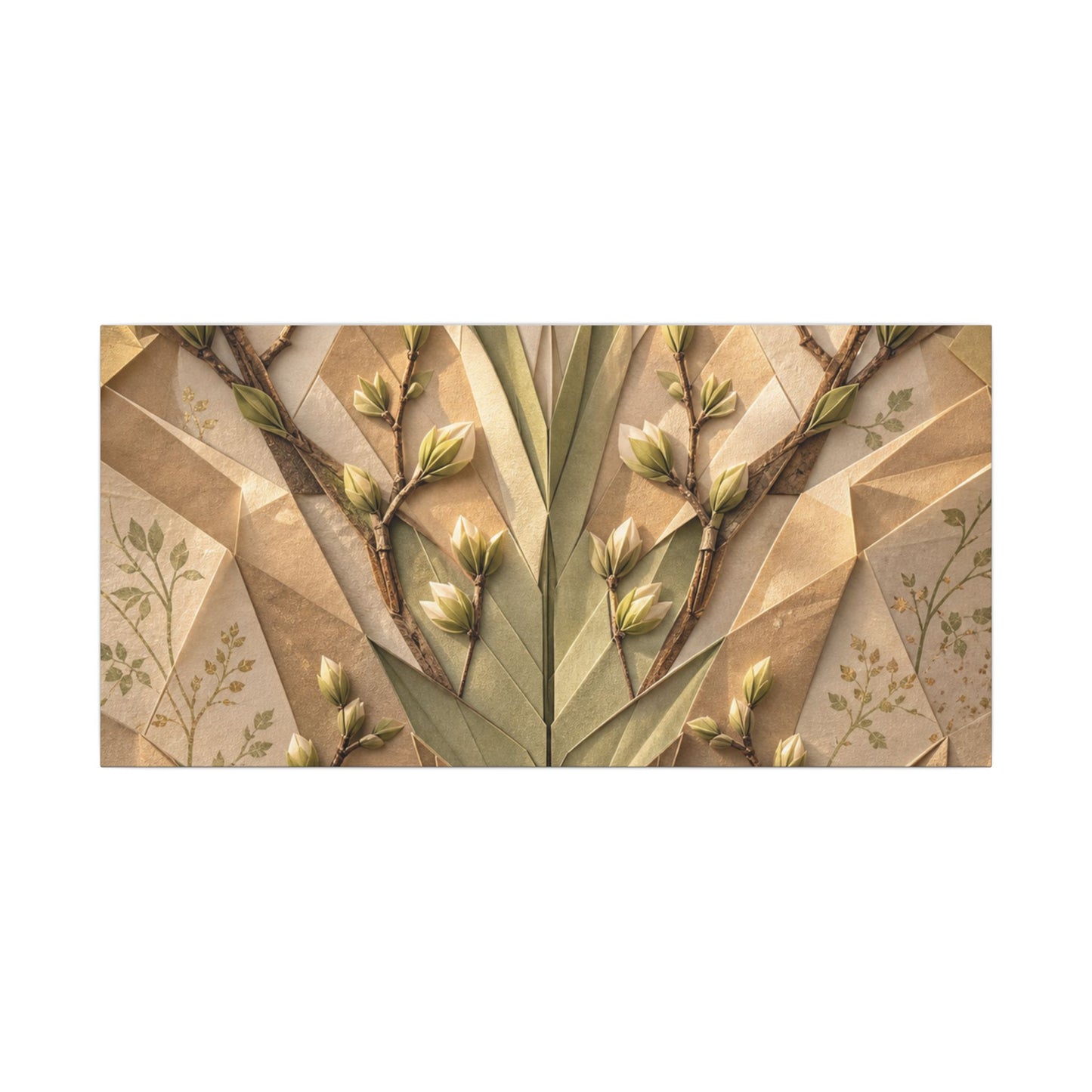 Kanso Paper Fold Canvas Art - Japandi Japanese Pattern