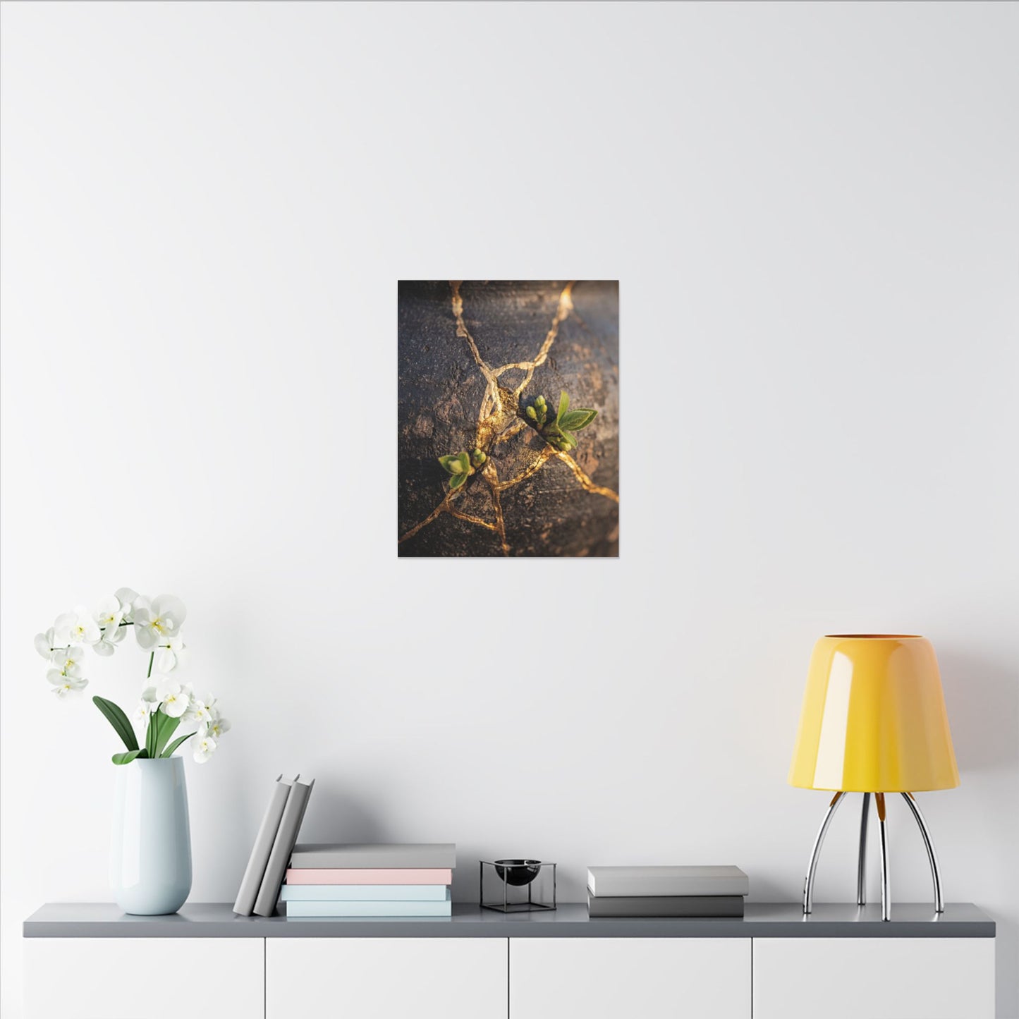 Rust Patina Gold Repair Canvas Art | Resilient Kintsugi Art