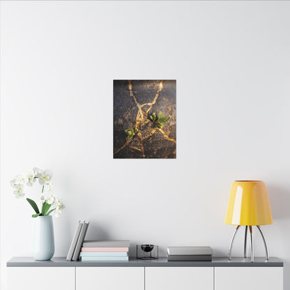 Rust Patina Gold Repair Canvas Art | Resilient Kintsugi Art