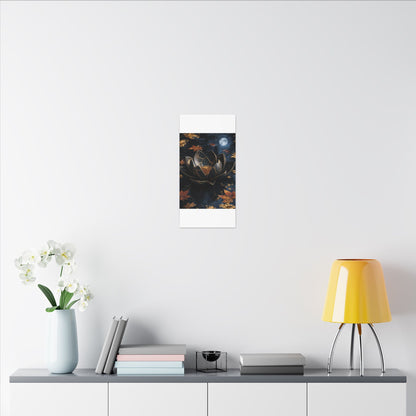 Moonlight Lotus Flower Canvas Art - Kintsugi Fukinsei