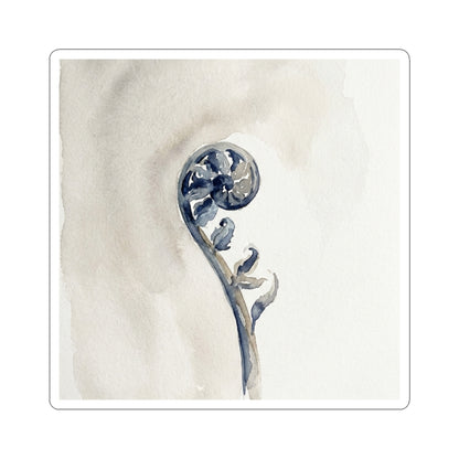 Mono No Aware Fern Unfurling Sticker - Japandi Watercolor