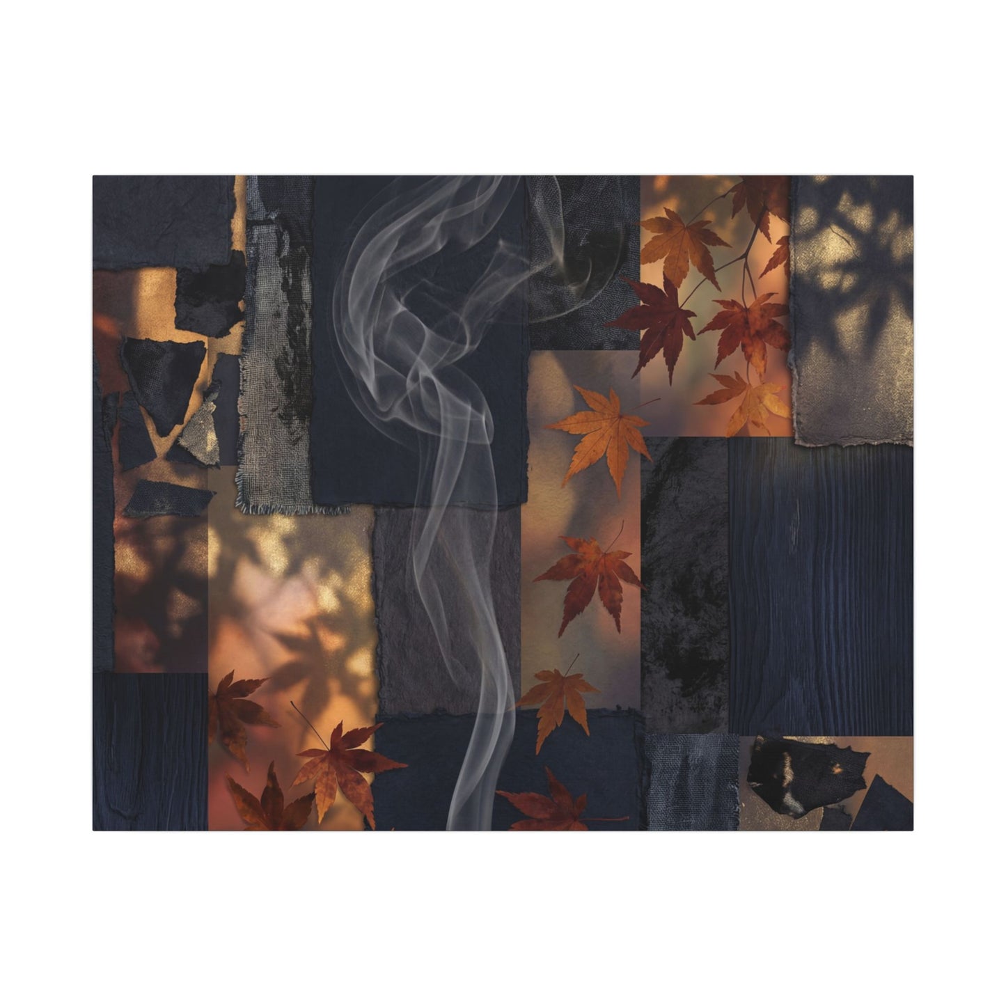 Luxurious Incense Smoke Canvas Art - Dark Texture Dark Japandi