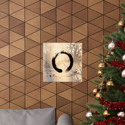 Shoji Screen Wall Art Print | Winter Zen Enso Art