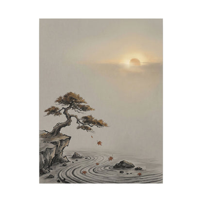 Pine Tree Canvas Art | Autumn Zen Karesansui Art
