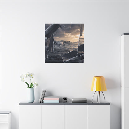 Fukinsei Ocean Wave Canvas Art - Dark Japandi Shadow Zen