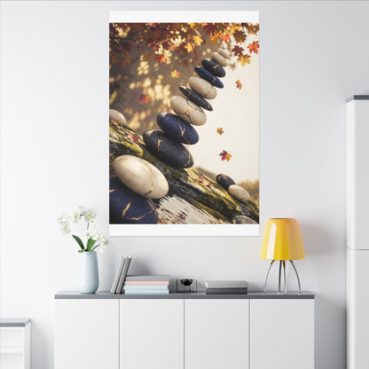 Ma River Stones Canvas Art - Kintsugi Gold Vein