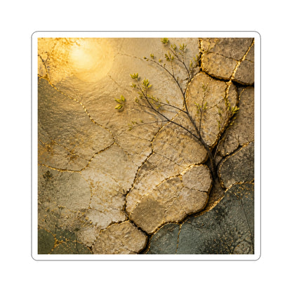 Cracked Earth Sticker | Spring Japandi Texture Art