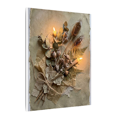Dried Flowers Texture Canvas Art | Warm Japandi Art