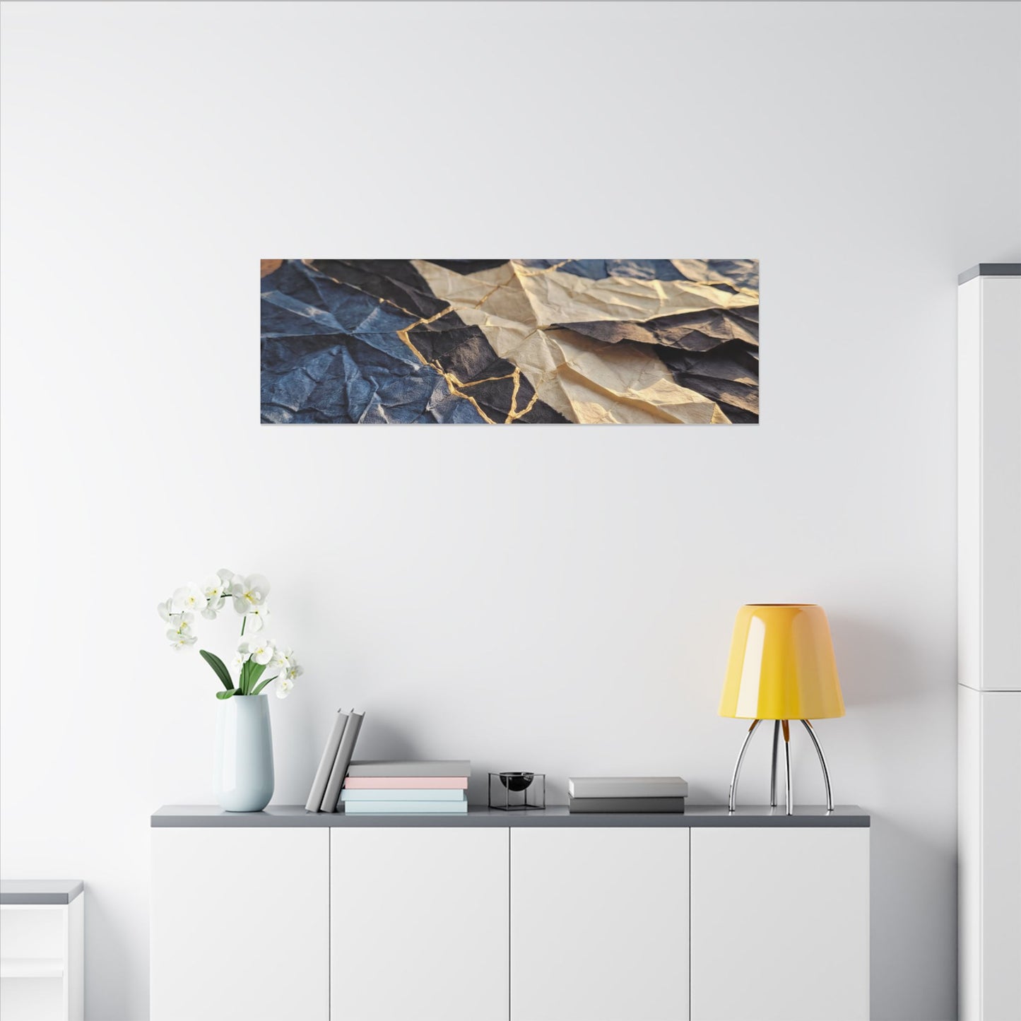 Golden Hour Paper Fold Canvas Art - Kintsugi Ma