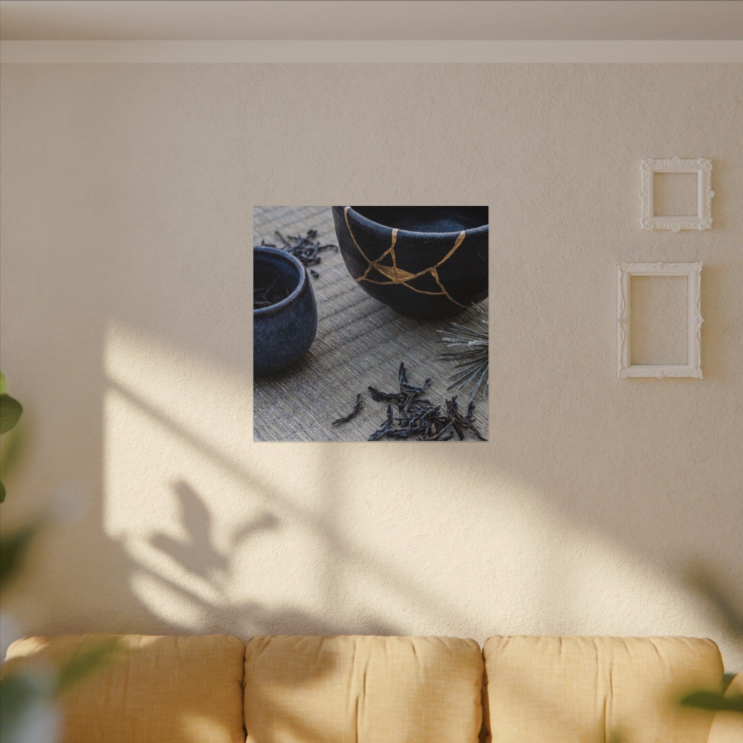 Kintsugi Tea Ceremony in Overcast | Gold Vein Canvas Art
