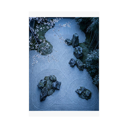 Zen Cherry Blossom in Moonlight | Karesansui Wall Art Print