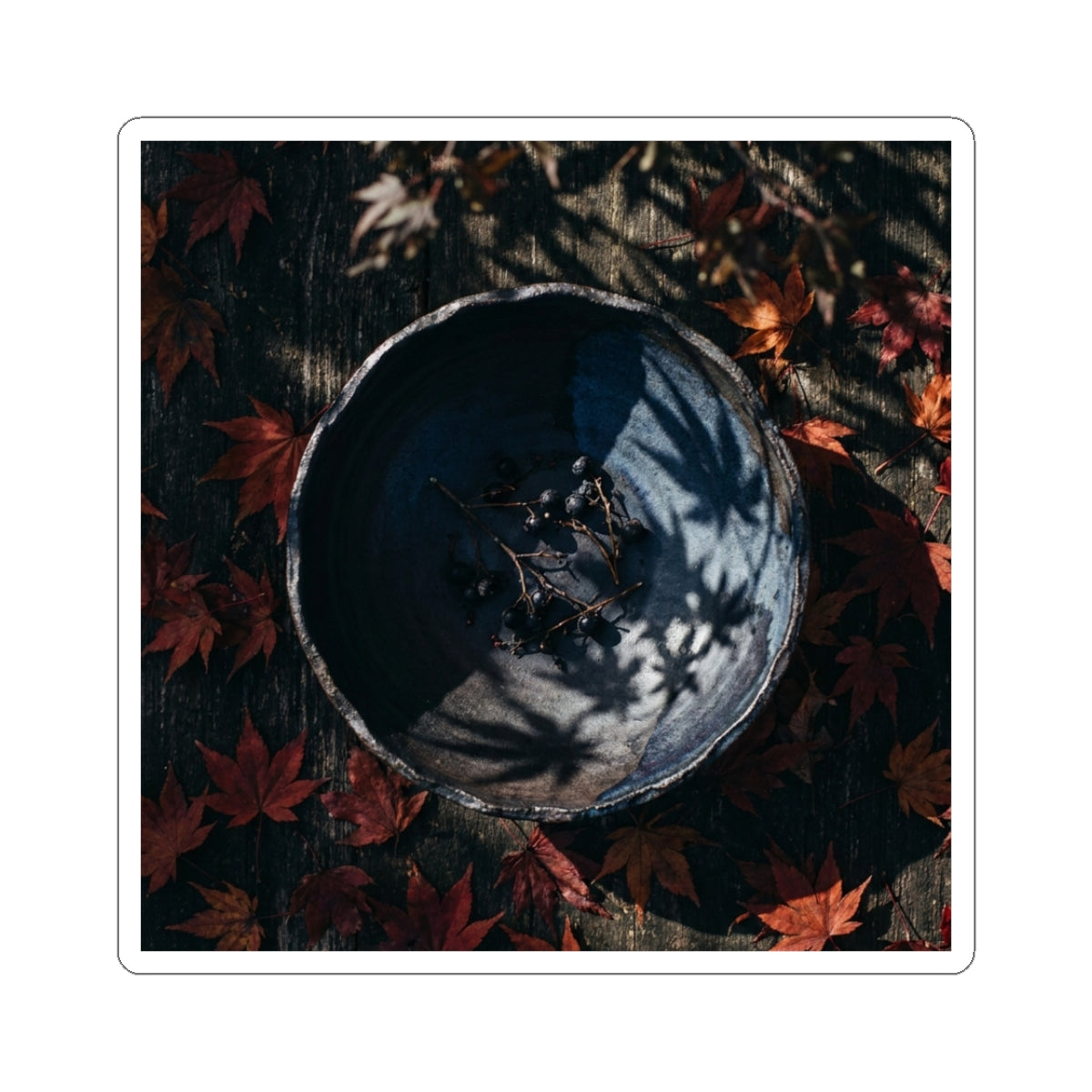 Dappled Ceramic Bowl Sticker - Dark Japandi Kanso