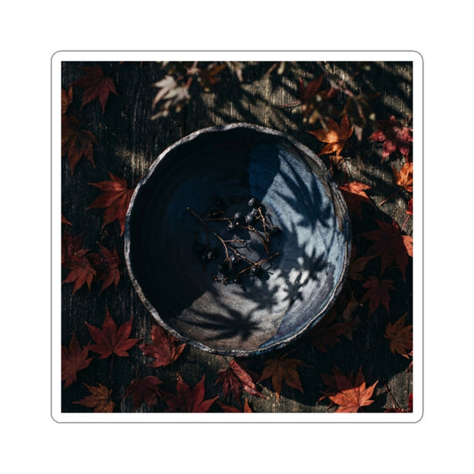 Dappled Ceramic Bowl Sticker - Dark Japandi Kanso