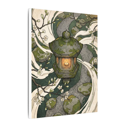 Zen Stone Lantern in Candlelight | Ukiyo E Inspired Canvas Art
