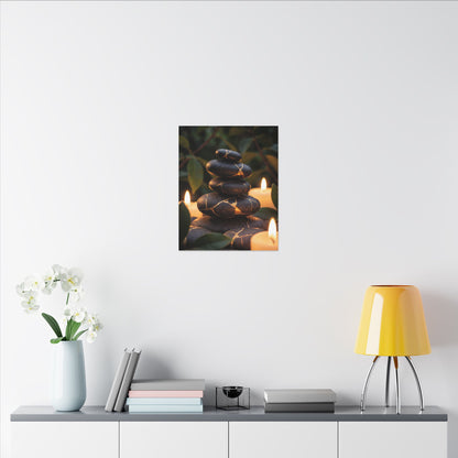 Summer River Stones Gold Vein Canvas Art | Philosophical Decor