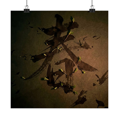 Spring Calligraphy Shadow Zen Wall Art Print | Sophisticated Decor Art Print