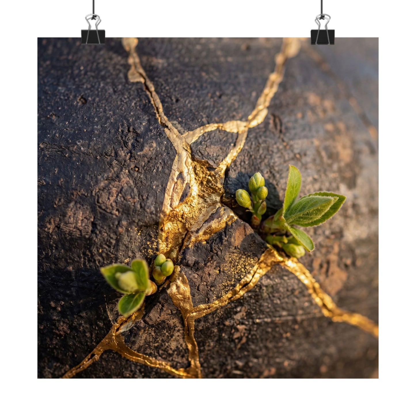 Golden Hour Rust Patina Wall Art Print - Kintsugi Shibui