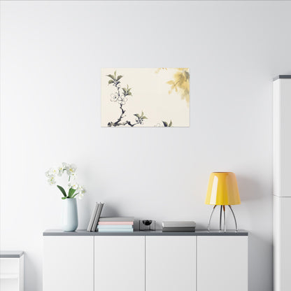 Kanso Cherry Blossom Canvas Art - Zen Sumi E