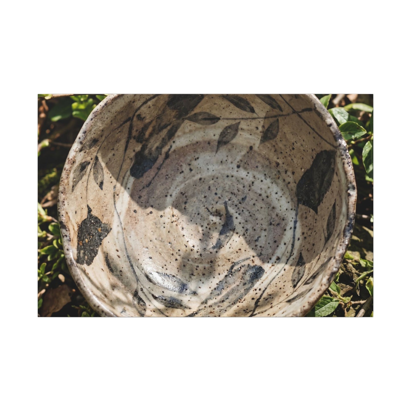 Elegant Ceramic Bowl Canvas Art - Japanese Pattern Japandi