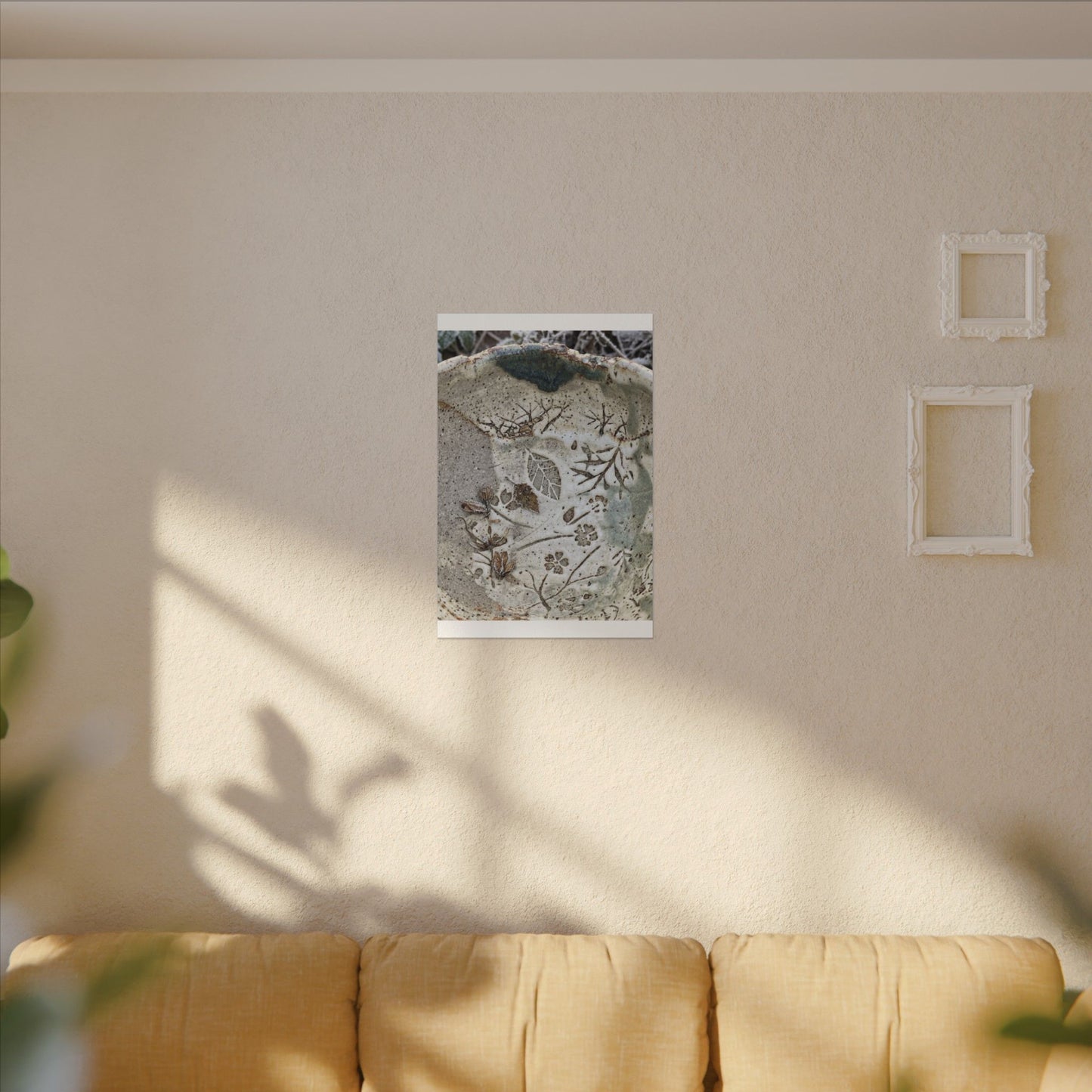 Ceramic Bowl Winter Canvas Art | Japandi Earthy Design