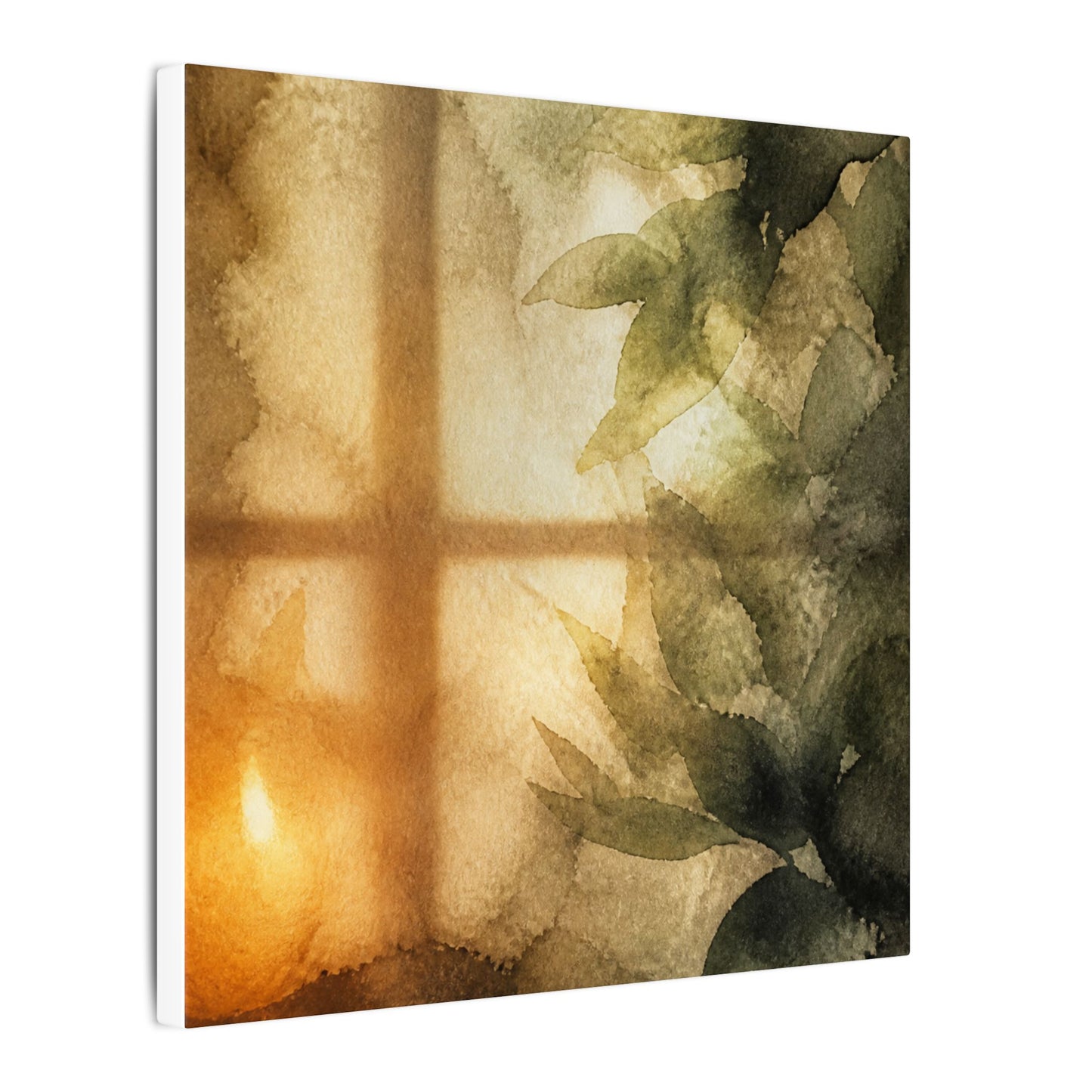 Cozy Shoji Screen Canvas Art - Watercolor Japandi