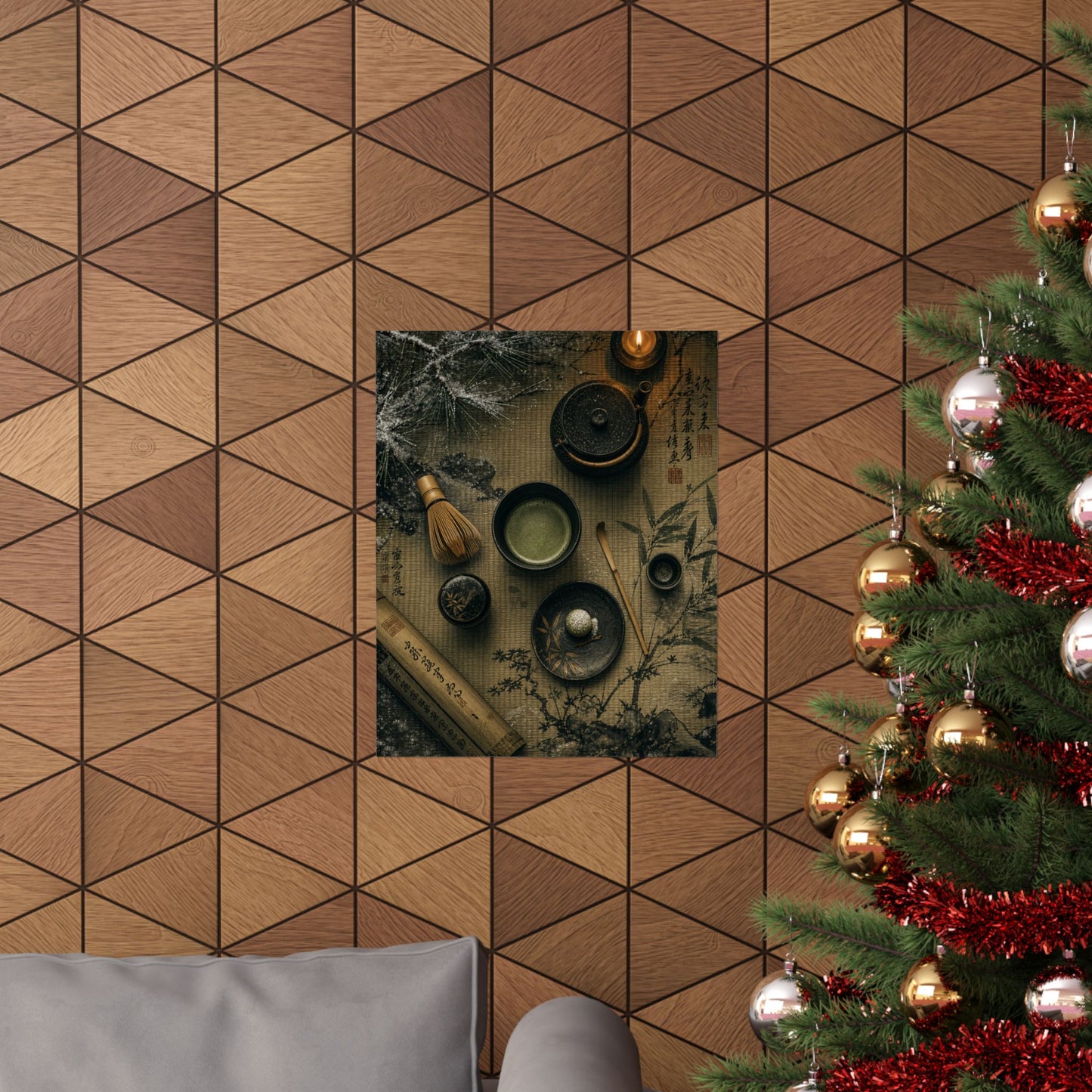 Tea Ceremony Winter Wall Art Print | Zen Calm Design