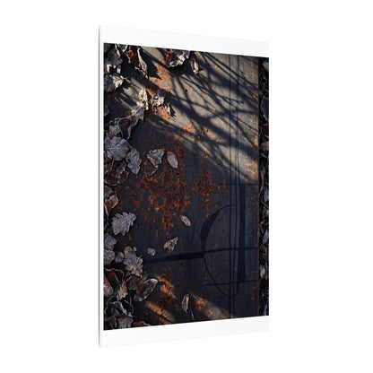 Shibui Rust Patina Canvas Art - Dark Japandi Charcoal Ink