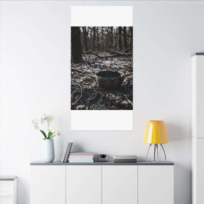 Dappled Ceramic Bowl Canvas Art - Dark Japandi Kanso