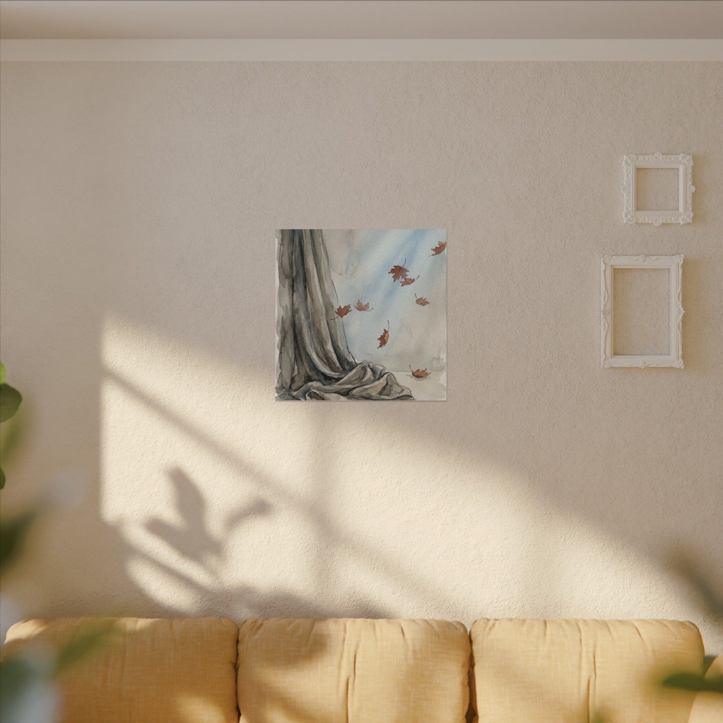 Ma Silk Drape Canvas Art - Japandi Watercolor