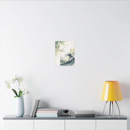 Spring Ocean Wave Ukiyo E Inspired Canvas Art | Serene Decor