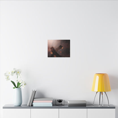 Moody Ink Brushstroke Canvas Art - Moody Minimal Dark Japandi