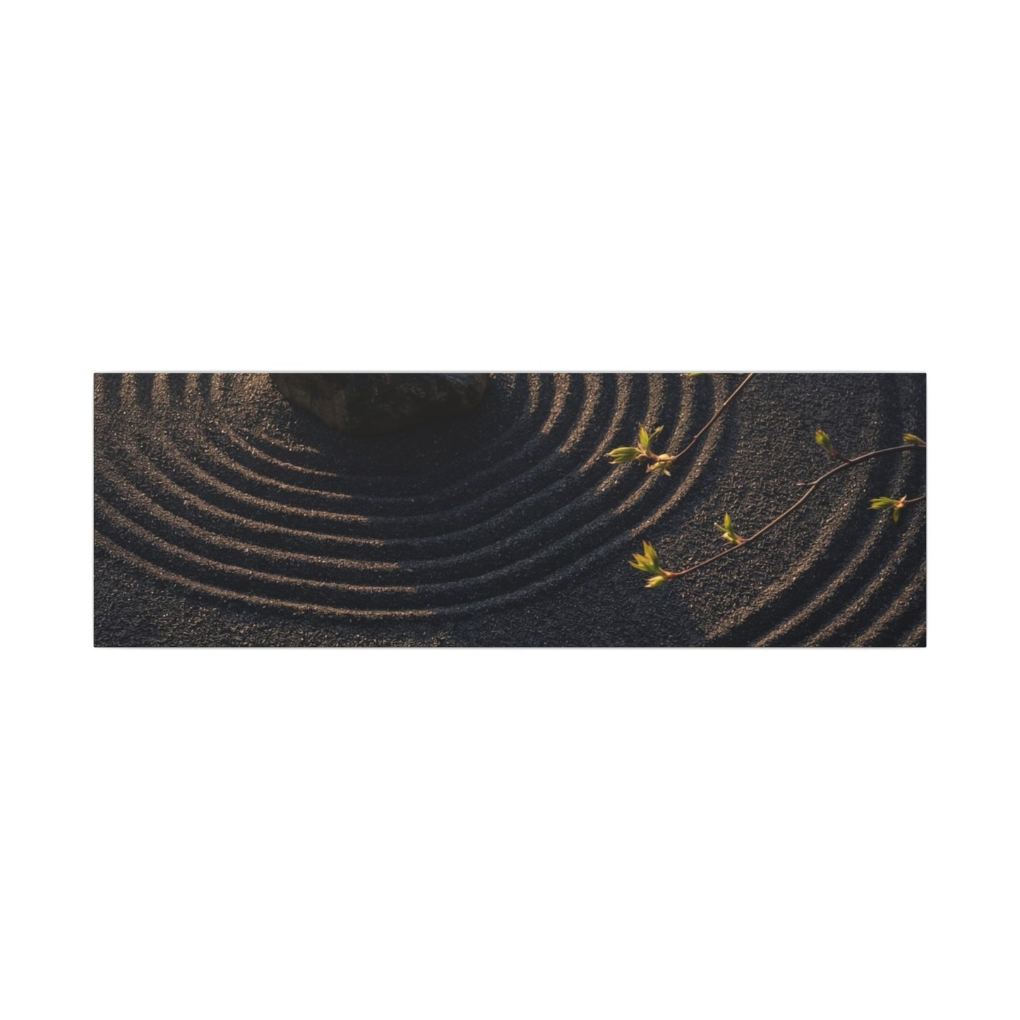 Rock Garden Shadow Zen Canvas Art | Bold Dark Japandi Art