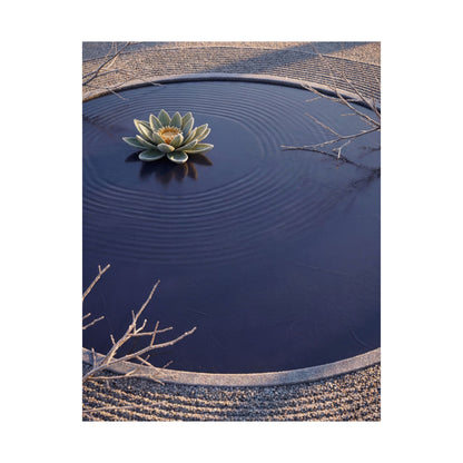 Lotus Flower Karesansui Wall Art Print | Tranquil Zen Art