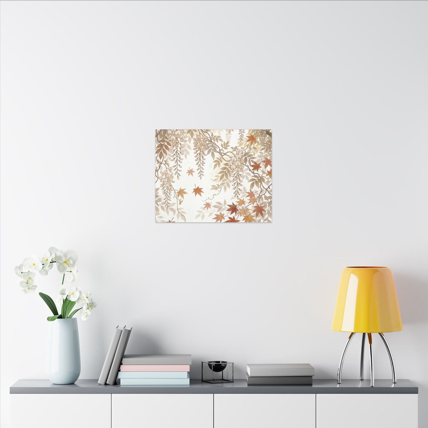 Shibui Wisteria Canvas Art - Japandi Japanese Pattern