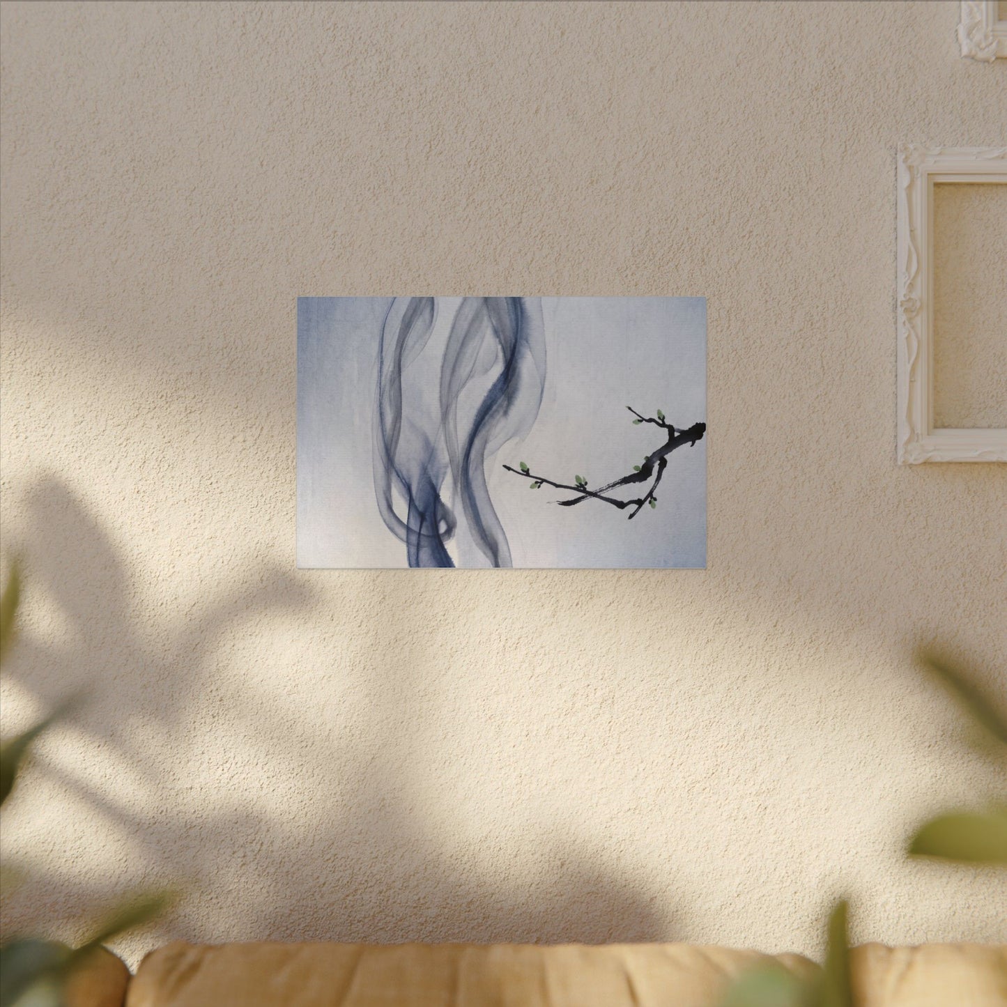Incense Smoke Spring Canvas Art | Zen Tranquil Design